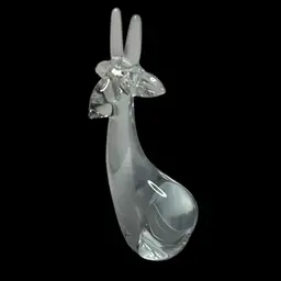 Clear Glass Sitting Reindeer. Has A Clear And Polished Bottom With No Markings. Would Be Great To decorate Him For Christmas