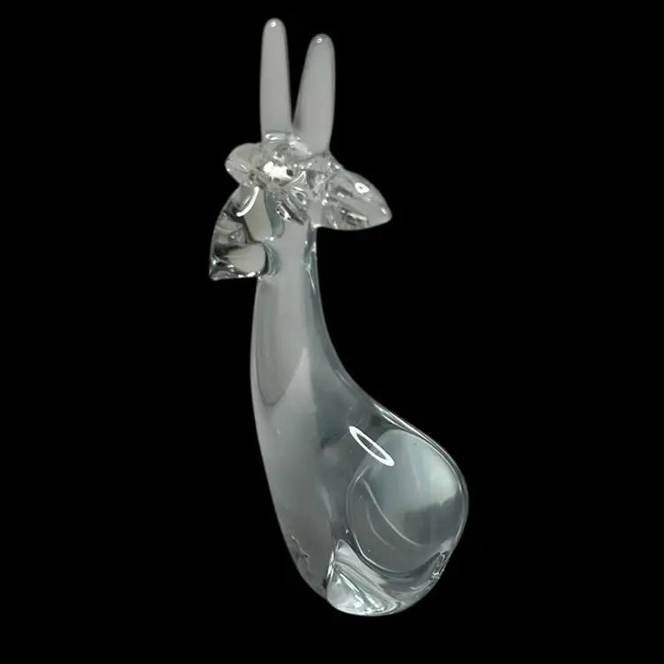 Clear Glass Sitting Reindeer. Has A Clear And Polished Bottom With No Markings. Would Be Great To decorate Him For Christmas