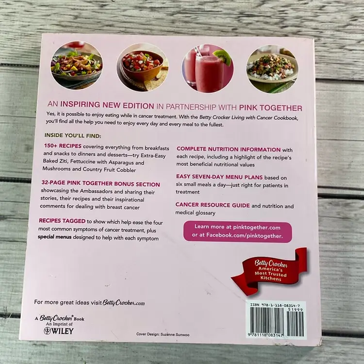 Cook Book | Living With Cancer • Betty Crocker • Cooking Health Gift
