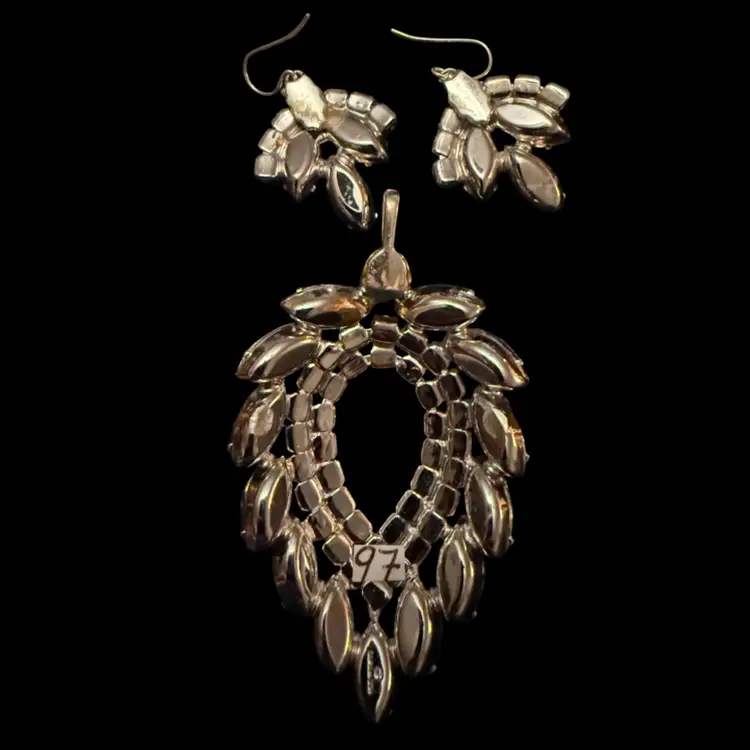 Sarah Coventry AB Rhinestone Converted Pendant And Earrings