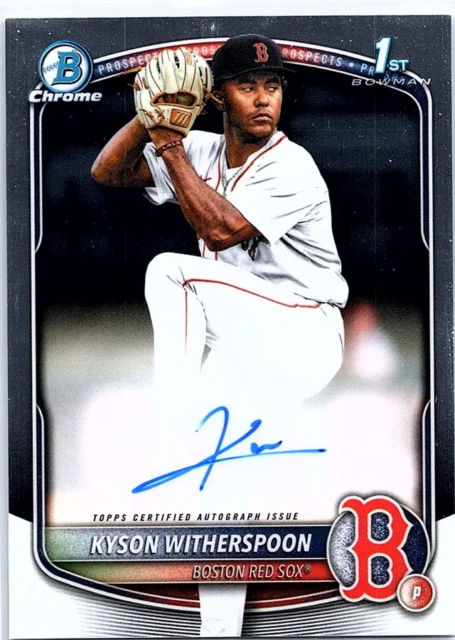 2025 Bowman Draft Kyson Witherspoon #CPA-KW Chrome Prospect Autographs Red Sox