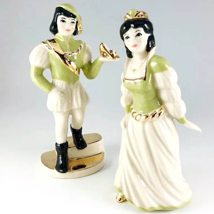 Ceramic Arts Studio/Betty Harrington, "Cinderella" & "Prince Charming" Figurines, Vintage 1949, Made in USA