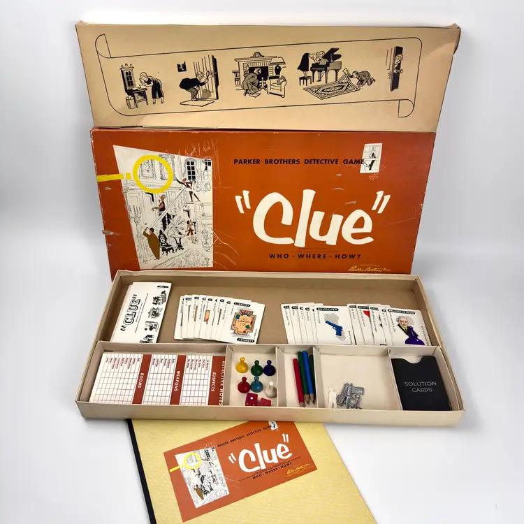 Vintage 1956 CLUE Board Game by Parker Brothers