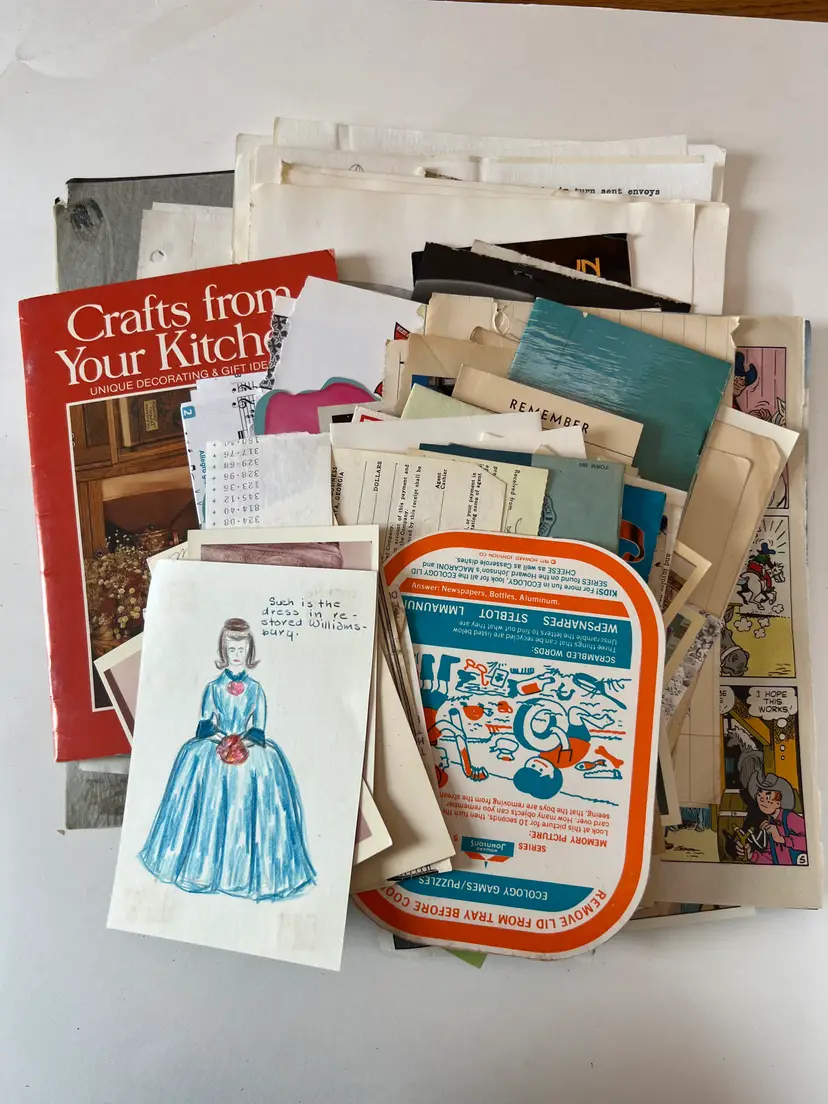 Antique Ephemera Craft Set. Junk Journaling, Smash Books, Scrapbooking. 100+ Items/ Pages, Lot #9