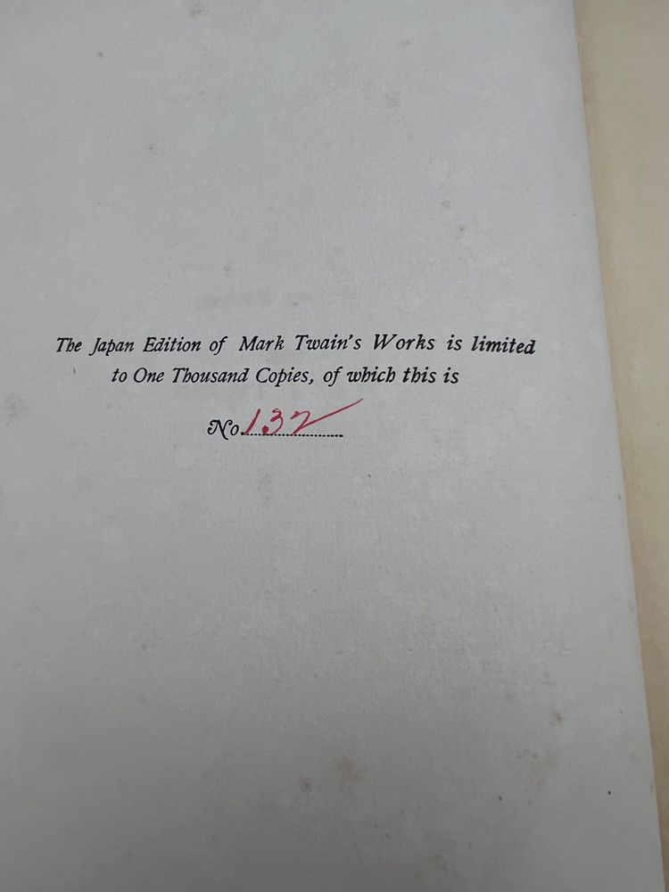1899 Mark Twain Roughing It Vol II - Japan Edition, Limited to 1000, Watermark
