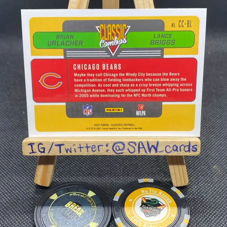 Brian Urlacher Lance Briggs 2021 Classic Combos Chicago Bears
