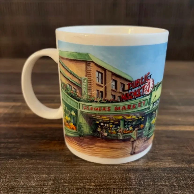 Starbucks Seattle Pike Place Public Market Coffee Mug Collectible Cup