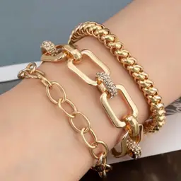 3 CHUNKY CHAIN BRACELET SET