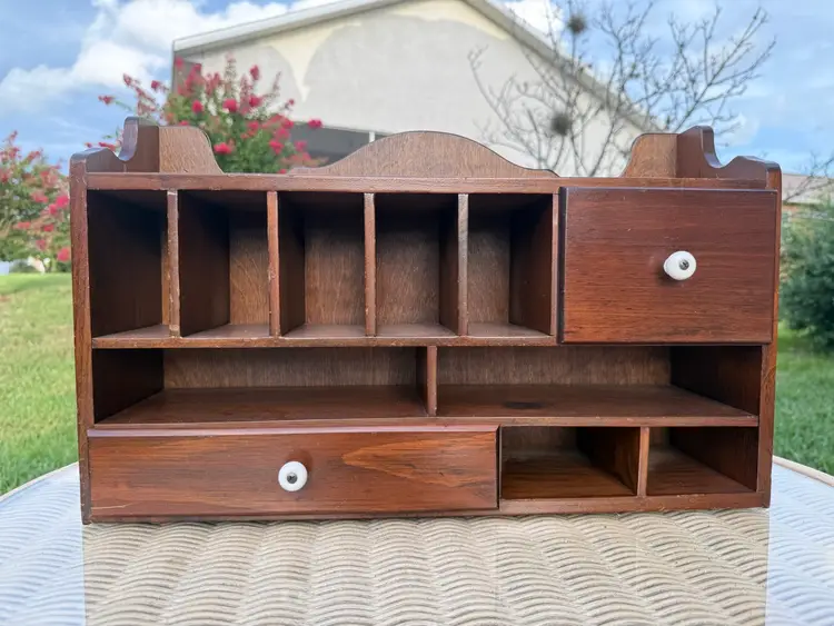 ✨Mid Century Wooden Desk or Wall Mount Organizer✨