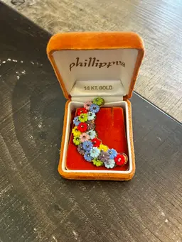 Vintage Miriam Haskell Multicolored Flower Brooch