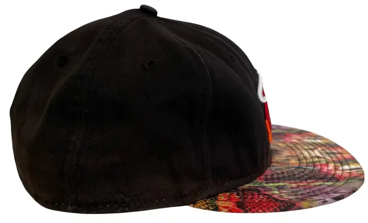 Miami Heat NBA Hardwood Classics Rattlesnake Pattern Flat Brim Fitted Hat  7 5/8