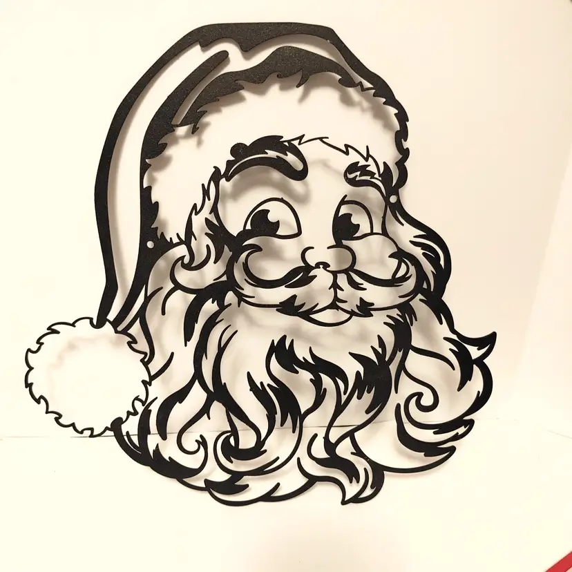 Metal Santa sign. 2nd one. Dimensions: W 14.75, H 15
