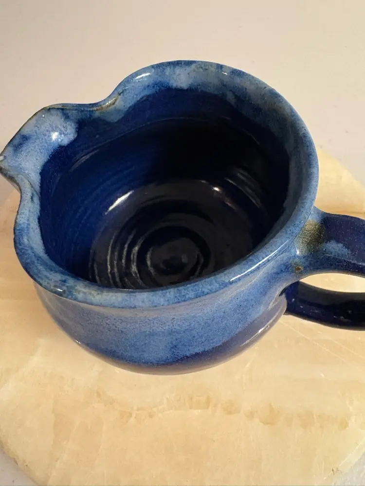 Pretty Little Blue Pottery Pitcher