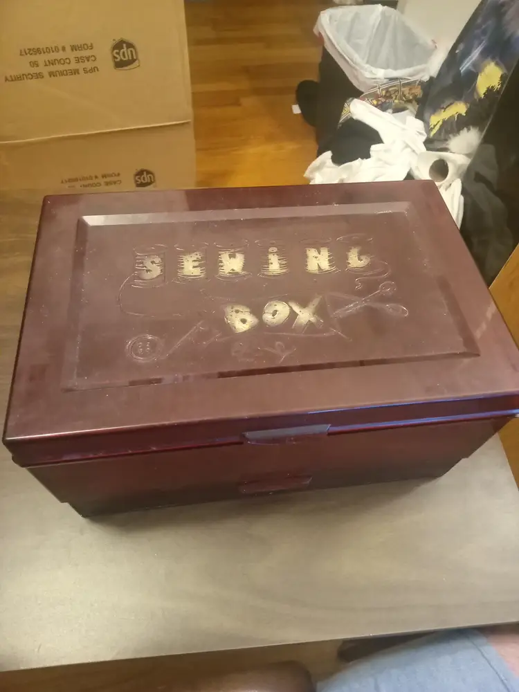 Vintage Plastic Sewing Box.