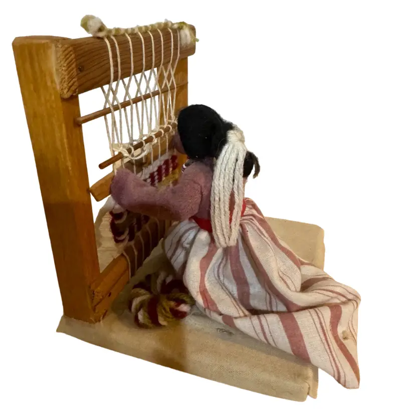 Varlene Sanbert New Mexico Doll Weaving With Beads