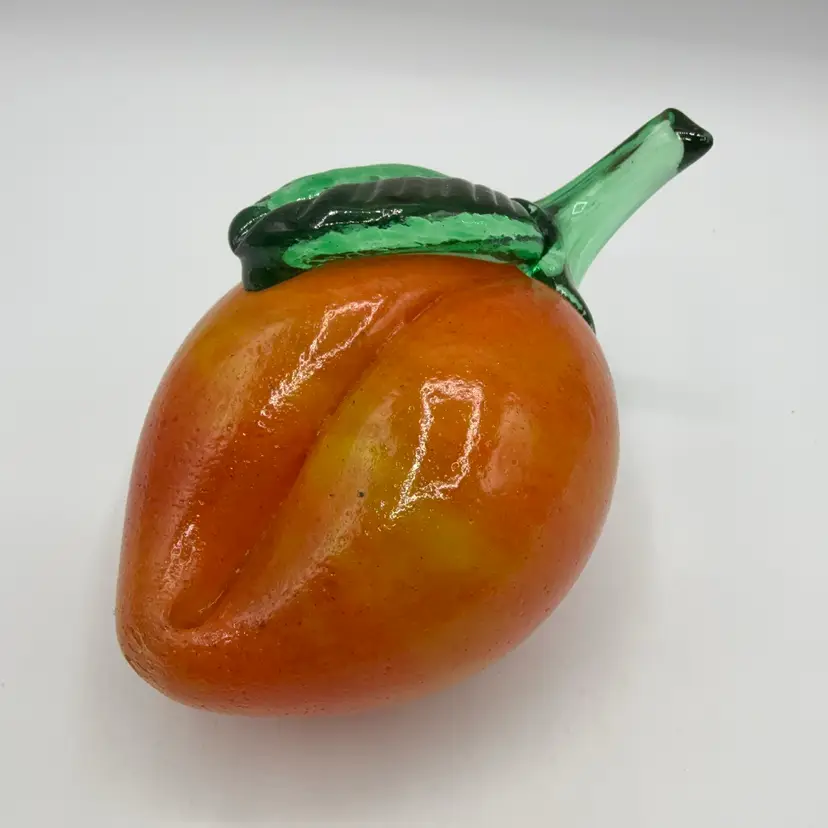 Signed Bart Zimmerman Peach Paperweight 1987