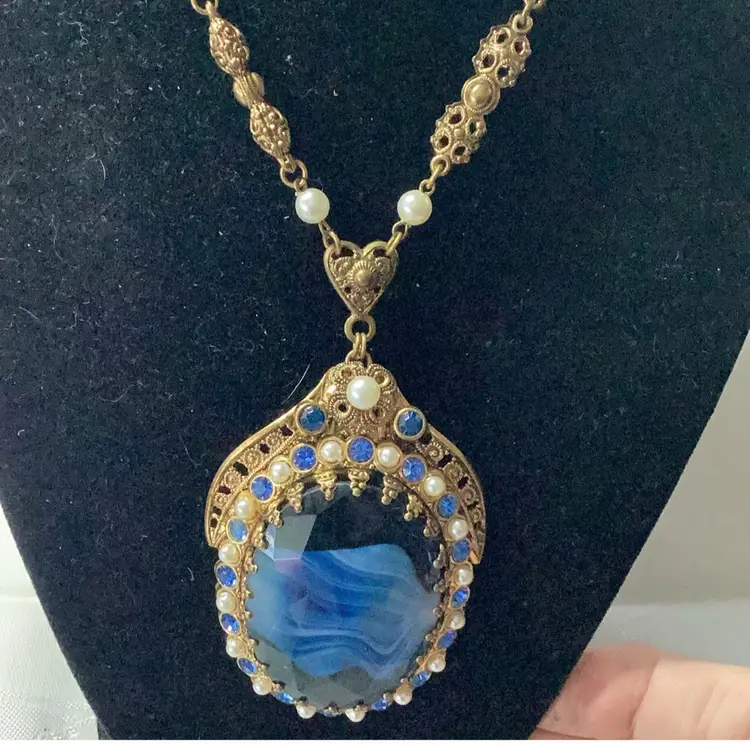 Vintage 1940s Or Earlier West Germany Married Set Necklace And Clip Earrings