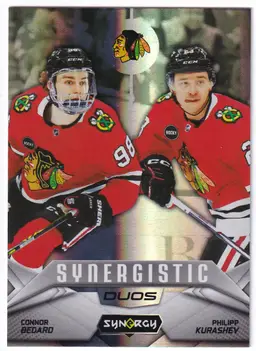 2024-25 Synergy Synergistic Duos Stars #SD17 Connor Bedard / Philipp Kurashev Chicago Blackhawks Hockey Card