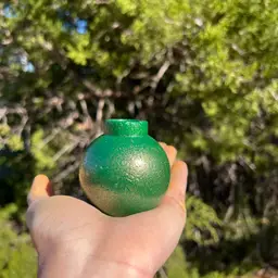 Green & Gold Air Plant/ Candle Holder Concrete Ornament