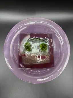 Purple Fused Art Glass Trinket Dish 6.5”