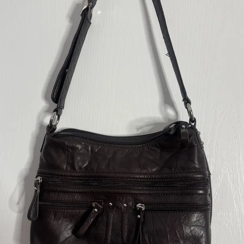 Stone & Co. Black Leather Shoulder Bag Adjustable Strap