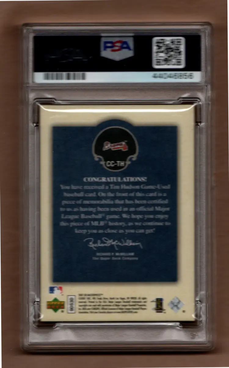TIM HUDSON 2007 Upper Deck Masterpieces #CC-TH Relic Atlanta Braves PSA 7