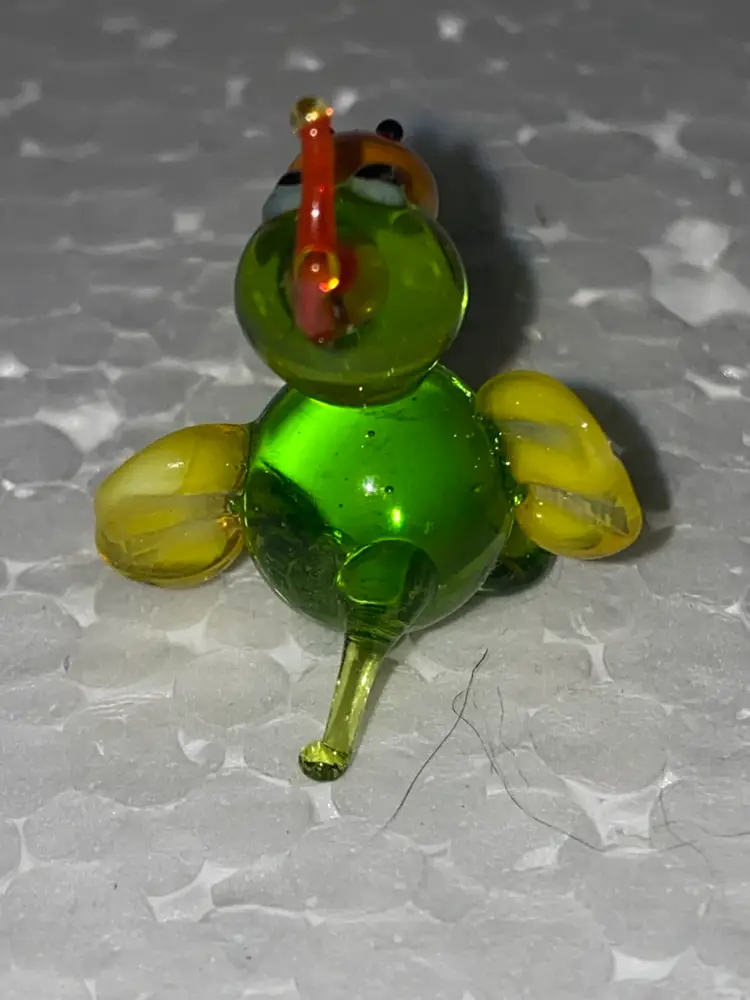 #01 25% Off In From Ukraine Miniature (1 To 1.5") Blown Glass  Amber And Black Cat Front And Back Photos (was $8)