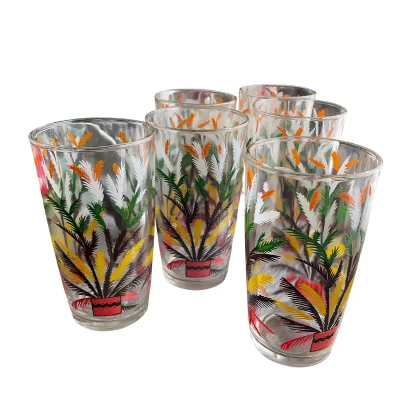 Hazel Atlas Fern Glasses Set Of 8