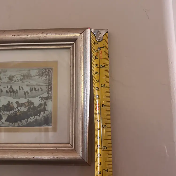 Vintage Currier & Ives Central Park In Winter Wood Framed Print