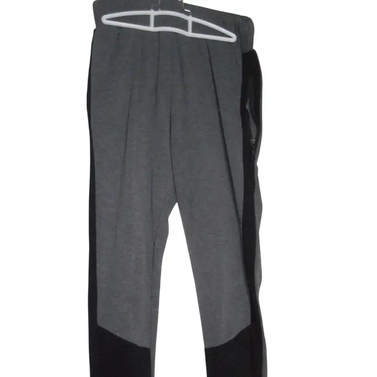 Grey Black Sweat Pants by Athletex Size L zip pockets