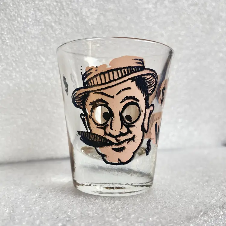 Vintage Googly Eyed Shot Glass If You're So Darn Smart Why Ain't You Rich