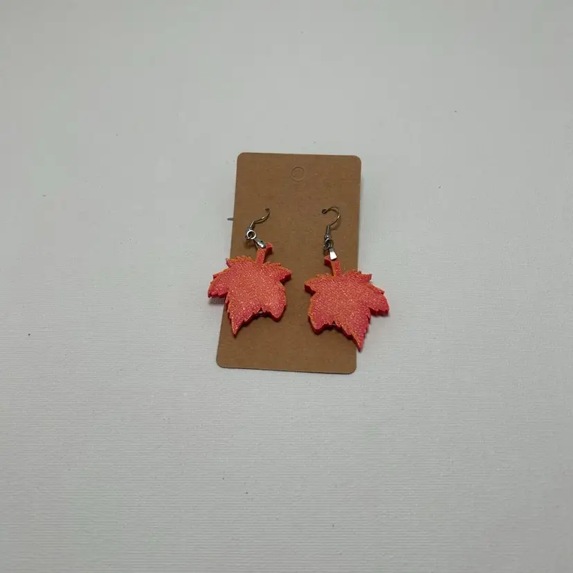 Fall Leaf 3-D Dangle Earrings