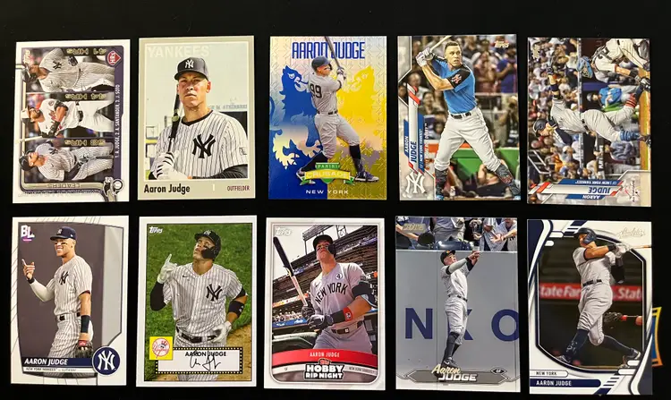 Aaron Judge Lot of 10 Base and Insert Cards