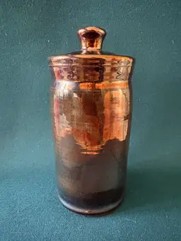 Vintage Copper Glazed Ceramic Canister