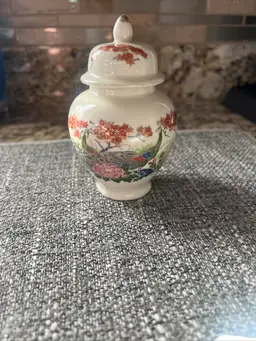 Vintage Japanese Asahi Hand Painted Ginger Jar Peacock, And Flowers With
Gold Accents