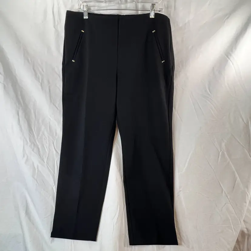Chico’s Black Dress Pants 2.5 Petite US 14P Career Workwear Pull-On Slacks