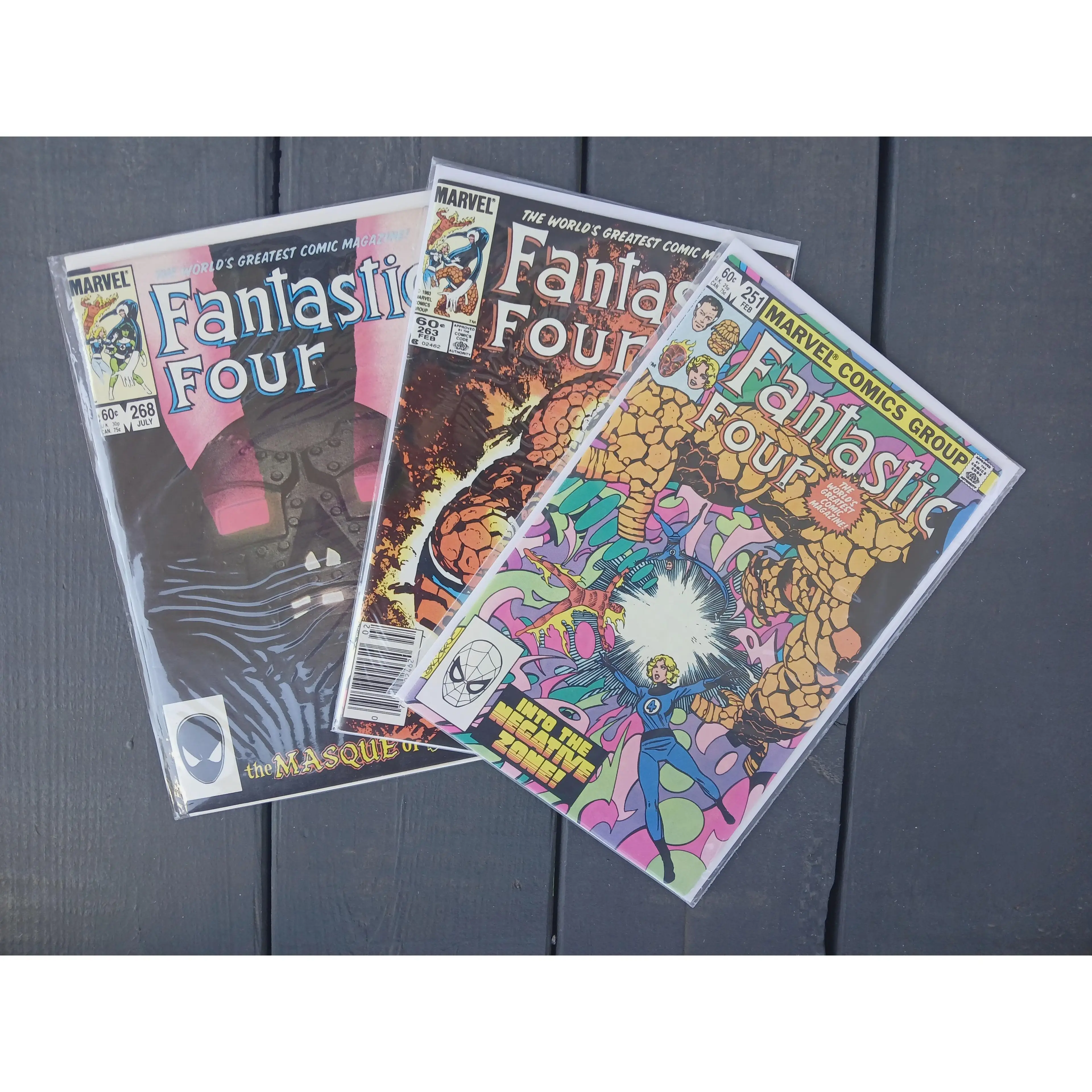 3 Set Fantastic Four #251, 263 ,268 Newsstand 1961 Series Marvel Comic Books