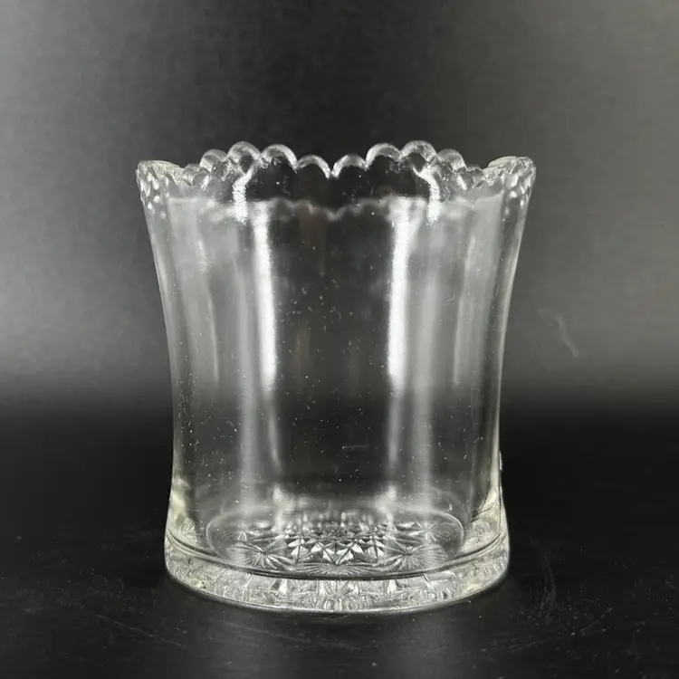 Sawtooth Edge Antique Glass Spooner