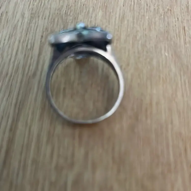 Owl Ring Band Sz 8 Marcasite Smoky Topaz Eyes Vintage