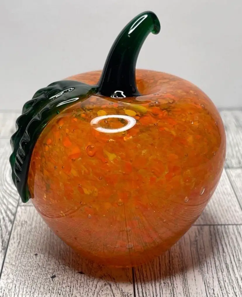 Vintage Glass Apple Paperweight