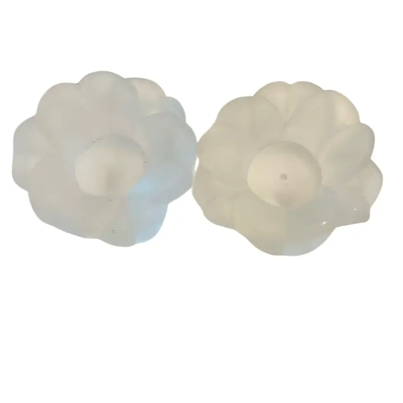 Frosted Glass Tea light Or Votive Candle Holder. Set Of Two. Made In Italy. 3 1/2” Diameter And 2” Height
