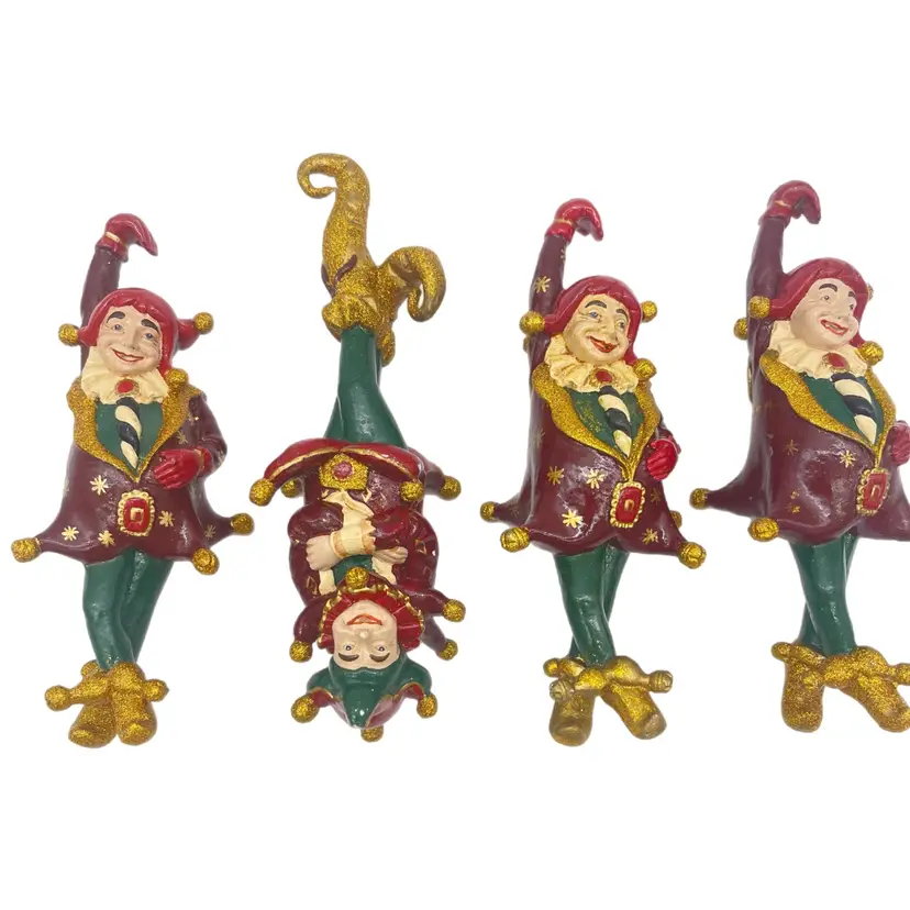 Katherine’s Collection Hanging Jester Ornament Lot Of 4 HTF Christmas READ