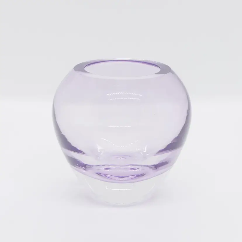 Crystal Purple Candle Holder Votive Amethyst Lead Tea Light Small Vase Bowl