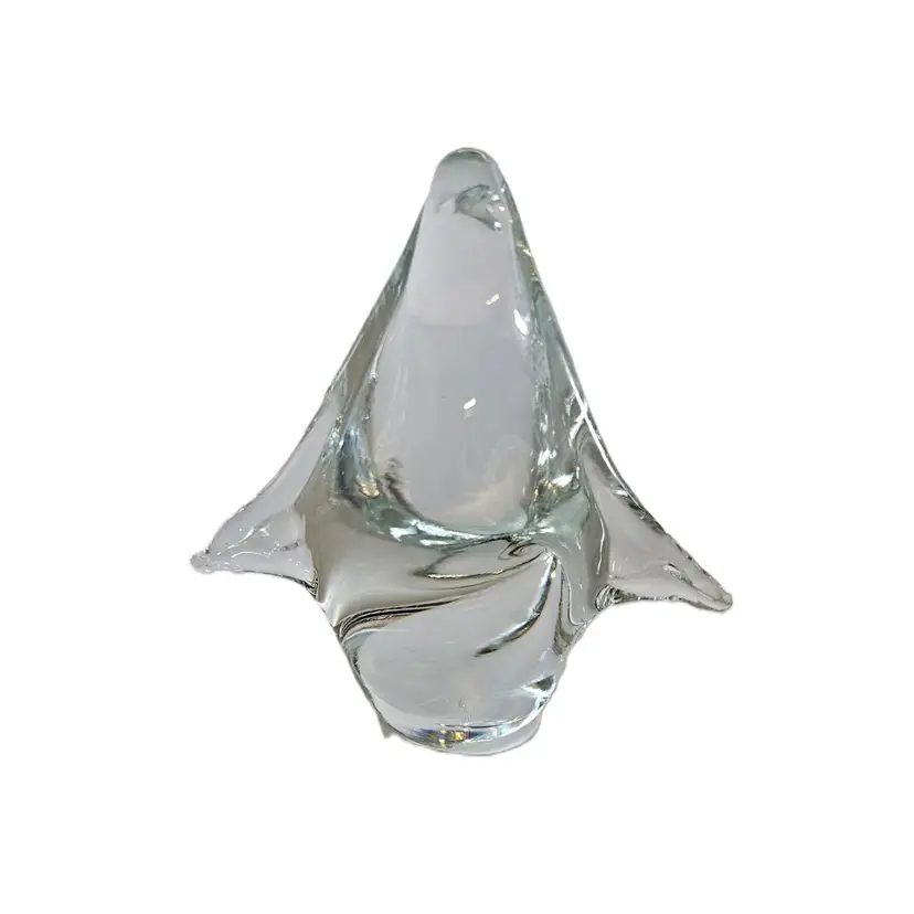 #01 - Clear Glass Penguin Figurine or Paperweight, about 3" tall