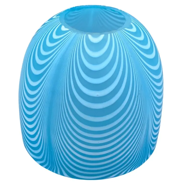 Antique Victorian Clarke Nailsea Pulled Feather Fairy Lamp Top READ