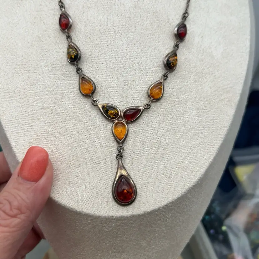 #01 Promise Collection – Sterling Silver Baltic Amber Necklace