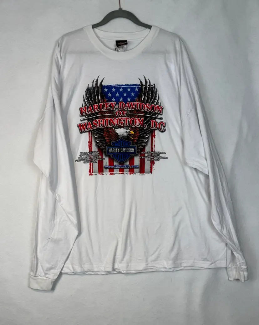 Harley Davidson Men’s Red White & Blue 4XL Shirt Washington DC White House