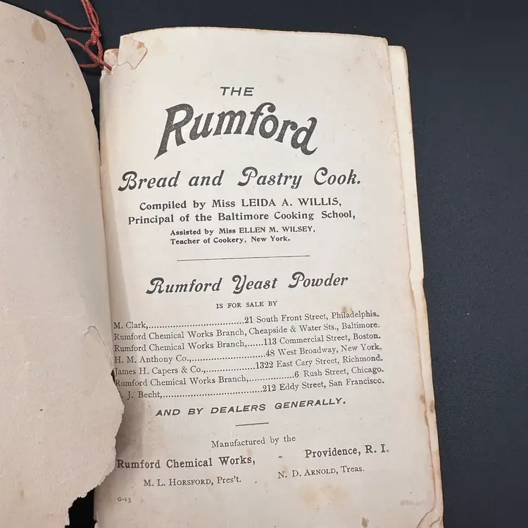 Antique Rumford Common Sense Cook Book Promo Advertising Booklet, 1906