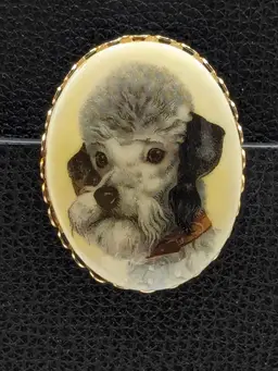Vintage Gold Tone Poodle Pin Brooch
