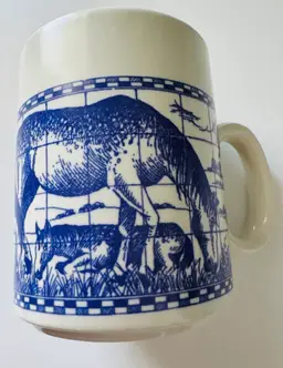 Beautiful HORSE Mug - Nice Blue In White Mug - Churchill Made In England